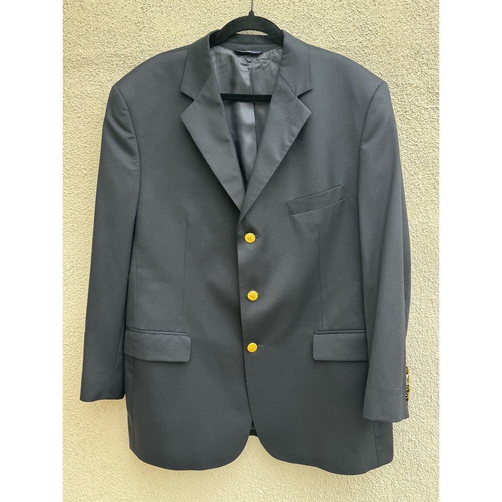 Brooks Brothers 346 Men’s 46R Blazer Jacket 100% Wool Black